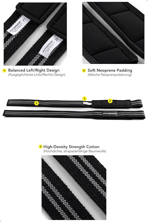 Fitgriff® Lifting Straps & Wrist Wraps (Bundle) Superior Support for Weightlifting & Gym Workouts - for Men and Women