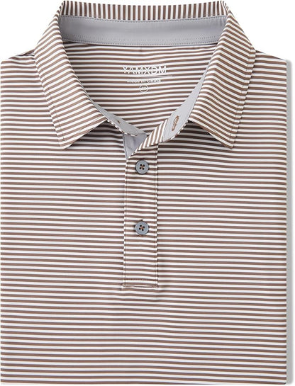 Golf Shirts for Men - Moisture Wicking Short Sleeve Performance Sport Casual Striped Collared Mens Polo Shirt