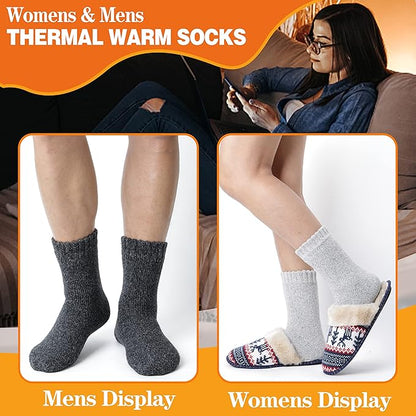 3 Pairs Warm Thermal Socks for Women & Men Winter Ski Thick Boot Insulated Socks for Cold Weather