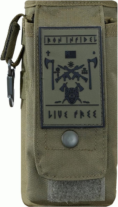 Iron InfideI Battle Bottle Sleeve - 64 oz and 32 oz Water Bottle Sleeve Only for Half Gallon 1L Steel Water Bottle | Rugged Cover with Molle for Versatile Design with Storage for Phone, Wallet & Keys