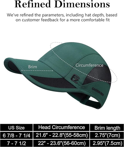 GADIEMKENSD Quick Dry Run Hat Cooling Breathable Mesh