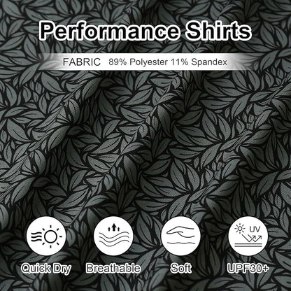 Golf Shirts for Men - Moisture Wicking Short Sleeve Performance Sport Casual Striped Collared Mens Polo Shirt