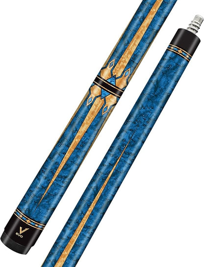 EVO Pegasus Jump Cue Stick, 29” Glassfiber Hybrid pro Taper mini 3/8-8 Joint, Tip Brown Bakelite, 13.9mm, Carbon Composite Cue Butt, 3 Pieces