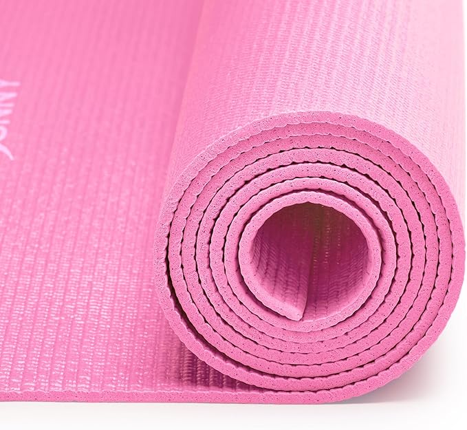 Sunny Health & Fitness Non-Slip Yoga Mat – Durable, Anti-Tear, Lightweight, Cushioned Support for Yoga, Pilates, Stretching Exercises, Meditation and Floor Workouts | Multiple Sizes & Colors