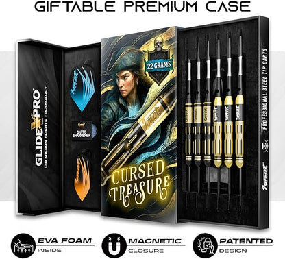 IgnatGames Premium Steel Tip Darts – 3/6/12 Pack Brass Barrels with Aluminum Shafts, 16 GlideXPro Flight Set, Tool Kit & Giftable Case