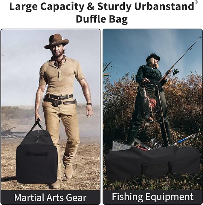 48 Inch Travel Duffle Bag Extra Large Sport Equipment Duffel Bags with 2-way Lockable Zippers (Black)