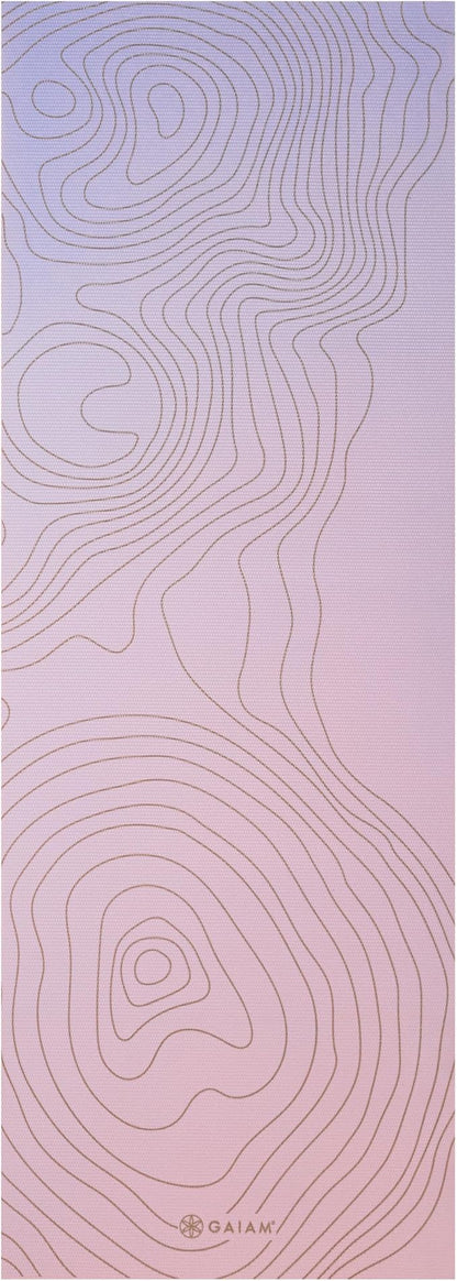 Gaiam Yoga Mat - Premium 6mm Print Extra Thick Non Slip Exercise & Fitness Mat for All Types of Yoga, Pilates & Floor Workouts (68"L x 24"W x 6mm Thick)