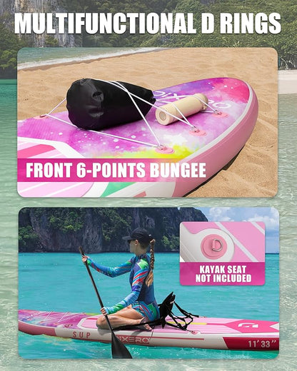 Inflatable Stand Up Paddle Board with SUP Accessories, Anti-Slip EVA Deck, 11'*33" Inflatable Paddle Boards for Adults & Youth of All Skill Levels