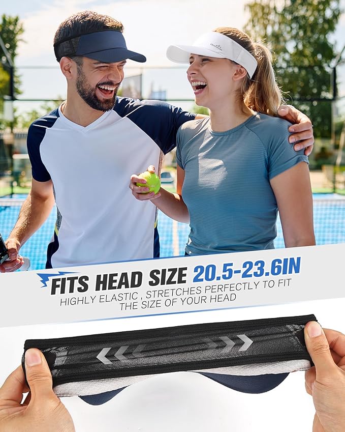 GXCROR Sports Sun Visor Hat Men Women, Lightweight Breathable Quick Dry Sports Sun Hat for Running Golf Tennis