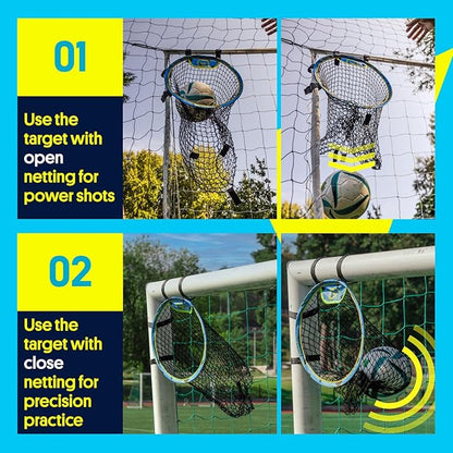 3-in-1 Soccer Training Rebounder & Goal Backstop Net - Soccer Goal for Volley, Passing, Solo Training - Outdoor Sports, Backyard Games