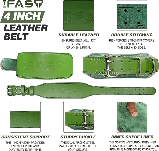 Leather Weight Lifting Belt 4 Inch