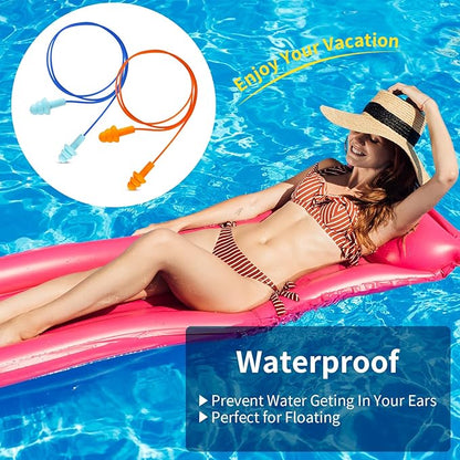 Ear Plugs for Swimming, Soft Ear Plugs for Sleeping Noise Cancelling, Reusable Ear Plugs for Noise Reduction, Ear Protection, Silicone Earplugs for Swimming, Sleeping, Snoring, Work, Concerts, 6 Pairs