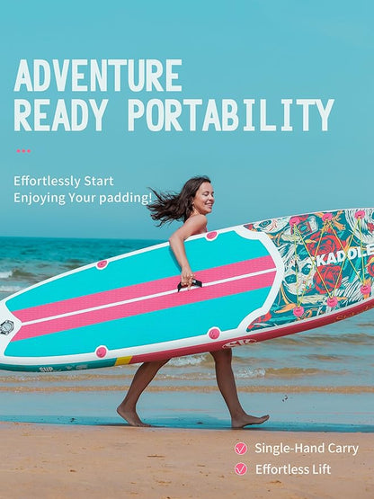 10’6’’ Portable Inflatable Stand Up Paddle Board (SUP) for Adults and Youth with Non-Slip Deck – Complete Accessories Kit, Perfect for Fishing, Yoga, Fitness & Family Fun