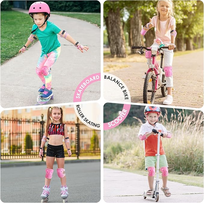 BOSONER Kids/Youth Knee Pad Elbow Pads Guards Protective Gear Set for Roller Skates Cycling BMX Bike Skateboard Inline Skatings Scooter Riding Sports