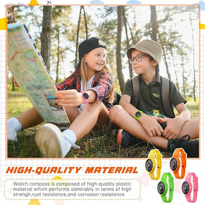 12 Pcs Compass for Kids Compass Hiking Colorful