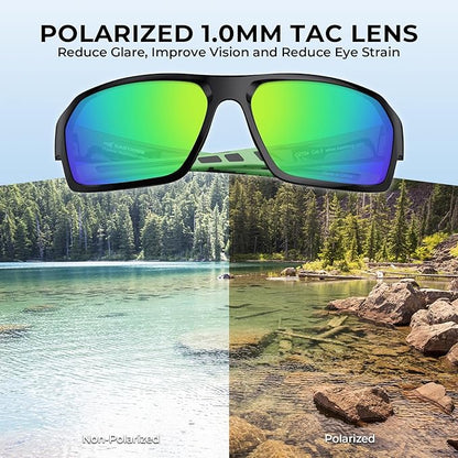 KastKing Chippewa Polarized Fishing Sunglasses, UV400 Protection Full Wrap Frame Sports Cycling Sunglasses, 1.0mm TAC Lenses