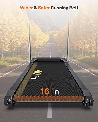 Folding Treadmill with Incline, 3.0 HP Quiet Treadmills for Home, 350 lbs Weight Capacity & 7.6 MPH, Incline Treadmill with Pulse Sensor and Bluetooth Speaker, Wide Belt, App, LED Display