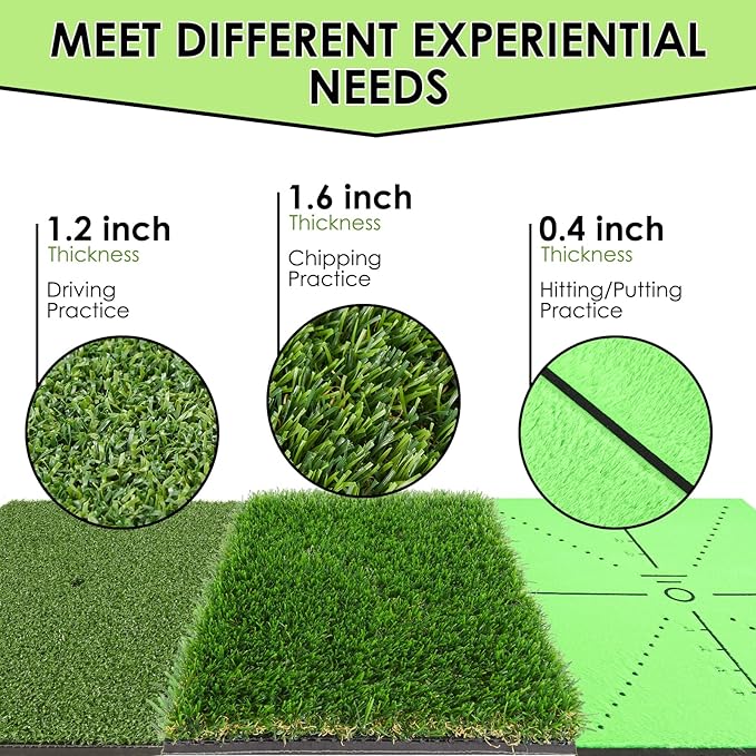 Golf Hitting Mat with Swing Path Tracer – Durable Golf Practice Mat for Indoor/Outdoor Use, Driving & Chipping Training – Golf Training Aid and Gift for Men & Women