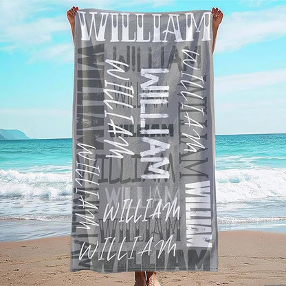 JML Personalized Beach Towel with Name, Custom Beach Towel with Name, Customized Microfiber Pool Towel, Quick Dry & Absorbent Swim Towel for Adult,Anniversary, Birthday, Summer Holiday,Vacation
