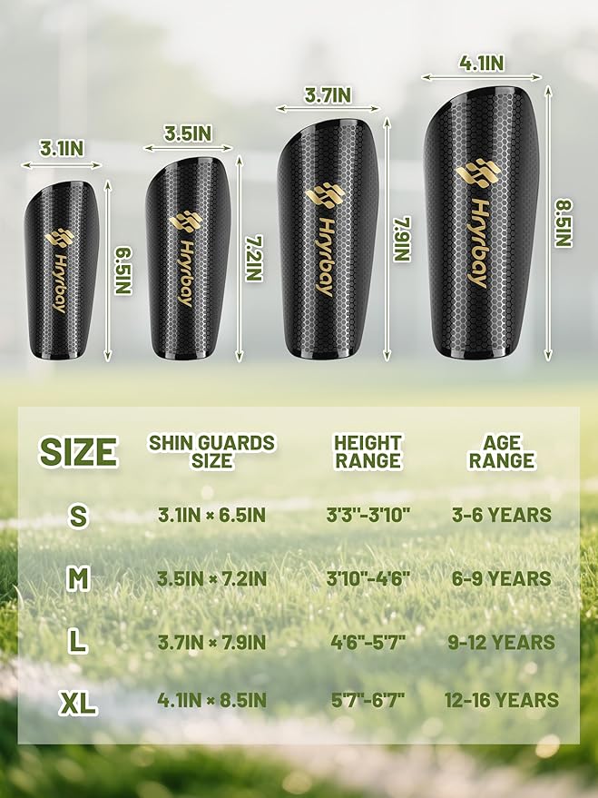 Kids Soccer Shin Guards, Youth Toddler Shin Pads with Sleeves and Soccer Socks for Age 3-16 Boys Girls Protective Lightweight Soccer Equipment