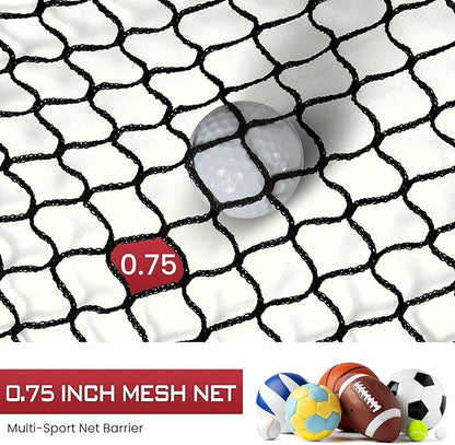 Golf Netting, 10ft, 15ft, 20ft Sports Netting - Heavy Duty High Impact Multi-Sport Practice Net for Golf, Baseball, Soccer, Hockey, Lacrosse, Backyard Driving & Training Barrier