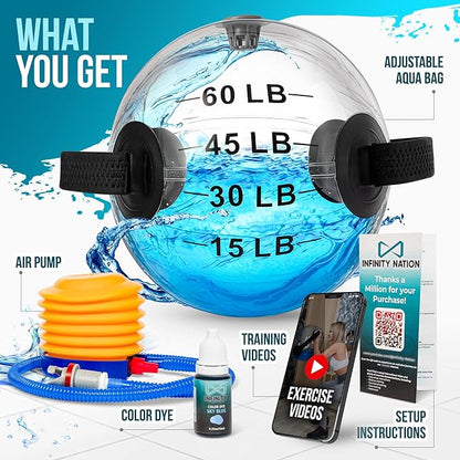 Large Aqua Bag for Workout - 15 to 60 LB