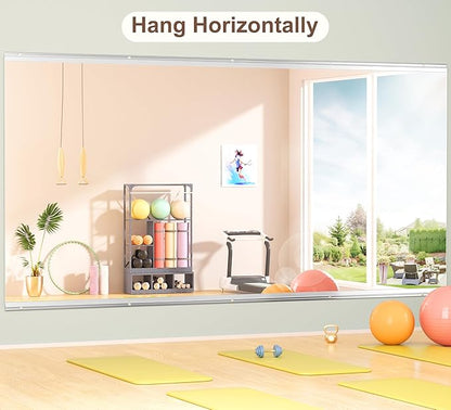 Hasipu Home Gym Mirror 83" L x 39" W - 1PC Large Full Body Mirror for Yoga, Wall-Mounted Mirrors for Fitness, Garage, Dance Studio, 0.16in Tempered Glass Frameless