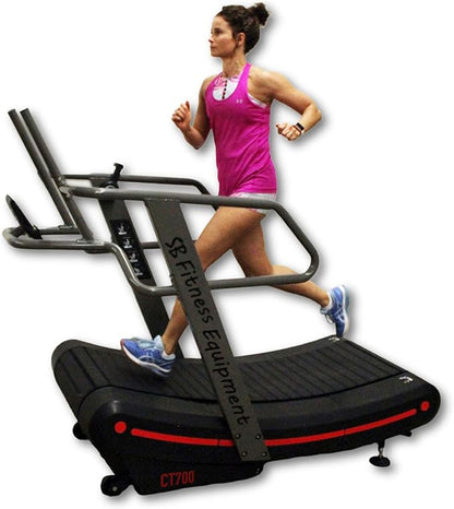 CT700 Self Generated Curved Commercial Exercise Workout Treadmill with 8 Resistance Levels and Front Digital Display