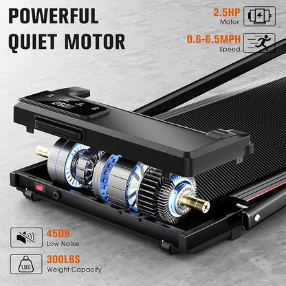 7.8MPH Incline Treadmill for Home, Walking Pad with Handle Bar, Under Desk Compact Treadmill with 350 Lbs Capacity, LED Display & APP, Remote Control, 3.0HP