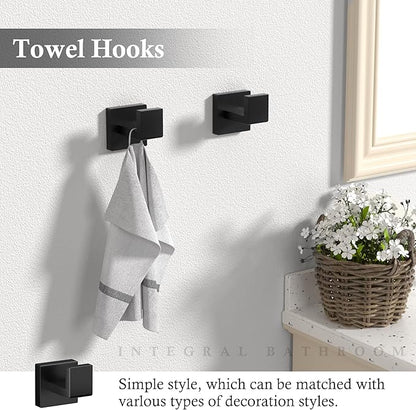10-Pieces Matte Black Bathroom Accessories Set 23.6 Inch 304 Stainless