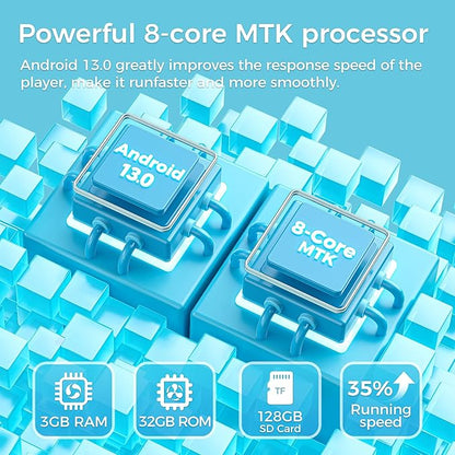 160GB MP3 Player with Bluetooth and WiFi, SWOFY D08 Android 13 OS MP3 & MP4 Players with 4" Touchscreen and HD Speaker,Music Players with Spotify,Pandora, Audible, Amazon Music, Play Store, FM Radio