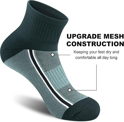 Gonii men ankle socks for men athletic running Cushion Quarter Socks 5 Pairs