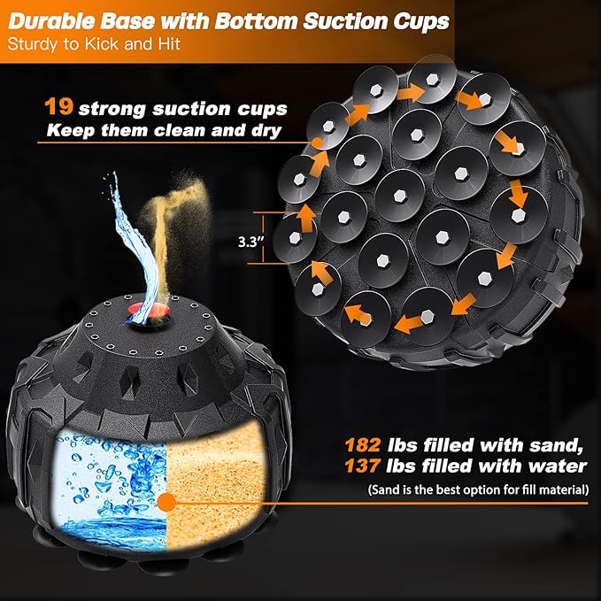 Dripex Freestanding Punching Bag, Heavy Boxing Bag with Stand for Adult Youth - Men Standing Boxing Punch Bag for Home Gym Workout