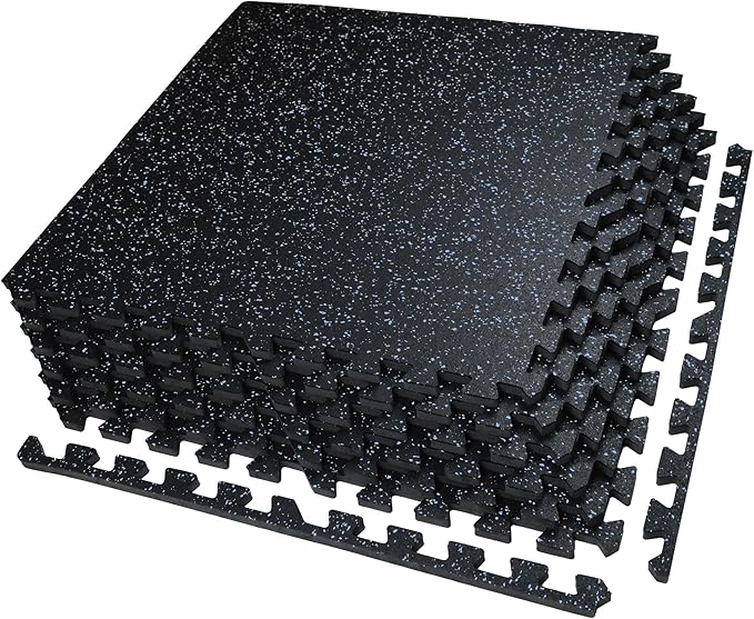 0.56in Thick 24 Sq Ft Exercise Equipment Mats 6 Tiles