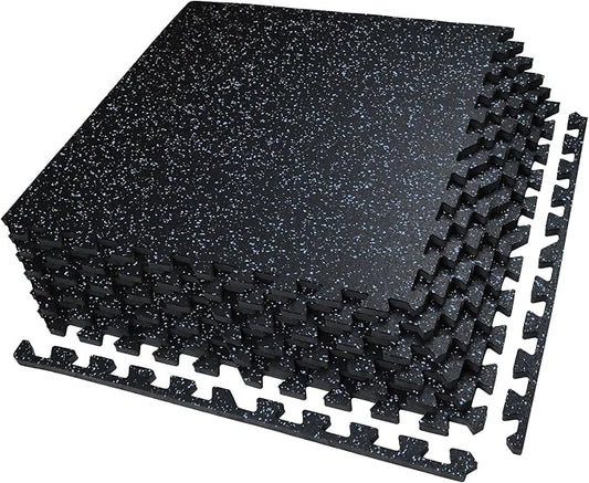 0.56in Thick 24 Sq Ft Exercise Equipment Mats 6 Tiles