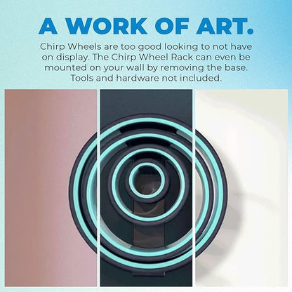 Ultimate Home Fitness Storage Solution: Chirp Wheel Rack & Stretch Mat Combo - Secure Storage for Chirp Muscle Rollers and Non-Slip Exercise Mat for Yoga, Pilates, and Weight Training - Black