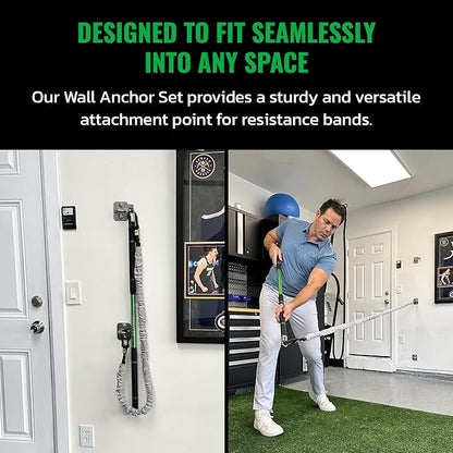 GolfForever Wall Anchor Set Proven by Golfer Scottie Scheffler | Golf Swing Training Wall Anchor Point | Premium Golf Training Workout Exercise Equipment to Expand Movements | 3-Pack | 6 Lag Screws
