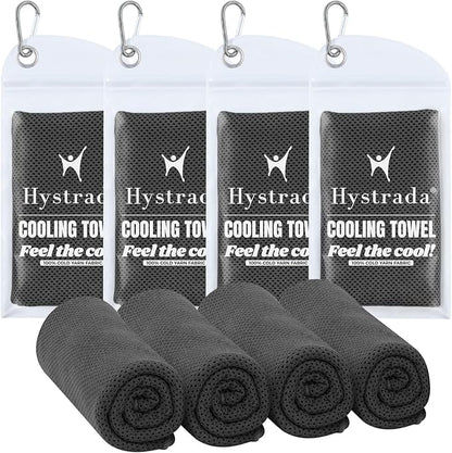 4 Packs Cooling Towel (40 x 12), Ice Towel, Microfiber, Soft Breathable Chilly Towel Stay Cool for Yoga, Workout, Sport, Gym, Camping, Fitness, Running, Workout & More Activities - Multicolor