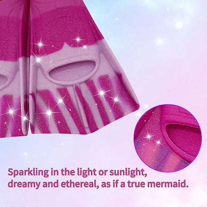 Kids Swim Fins,Short Kids Fins Youth Swimming Flippers for Lap Swimming Training for Children Girls Boys Beginners