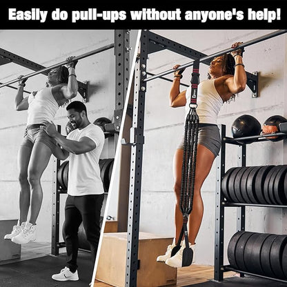 Pull Up Assistance Bands,Up to 300 lbs Assistance,Adjustable Heavy Duty 4 Resistance Bands for Pull up, with Feet/Knee Rest, Handle and Door Anchor for Home Gym Fitness Exercise Strength Training