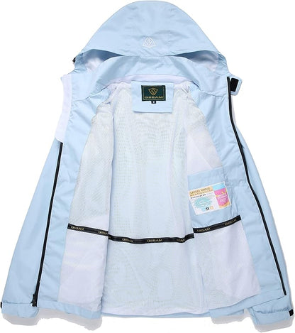 GIISAM Mens Windproof Jacket Waterproof Lightweight Mountain Sport Jacket for Men Hooded Windbreaker Raincoat