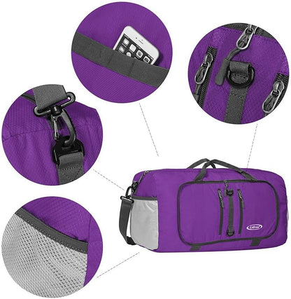 G4Free 40L/65L Foldable Duffel Bag, Water-Repellent Travel Backpack, Lightweight Carry Bag for Overnight Weekender Sports Men Women