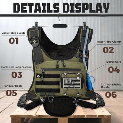 Hydration Vest with 2L Water Bladder for Men and Women,Lightweight Adjustable Hydration Backpack,Reflective Running Hydration Chest Bag for Hiking Climbing Cycling