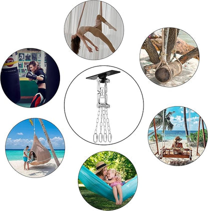 Heavy Bag Hanger,Punching Bag Mount Hanger Bracket,Ceiling Mount Hook 360°Rotation Wood Beam Holder Body Weight Strength Training Systems,Suitable for Swings and sandbags(900 LB Capacity)