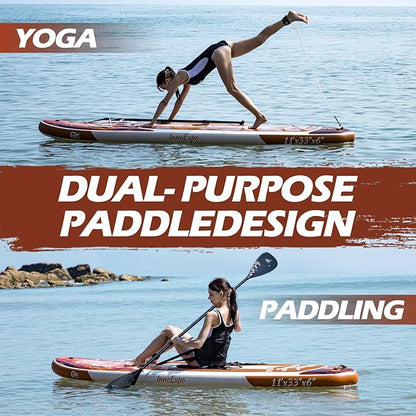 InnoExpo 11' Inflatable Stand Up Paddle Boards with Premium Accessories, Wide Stable SUP Paddle Board Design, Non-Slip Comfort Deck for Youth & Adults