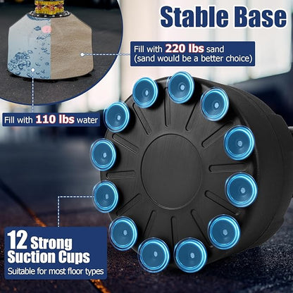 GYMAX Punching Bag, 68” Freestanding Boxing Bags with Gloves & Suction Cup Base, 220lbs Filled Punching Bag Stand for Adults, Kickboxing Bag for MMA Muay Thai Fitness