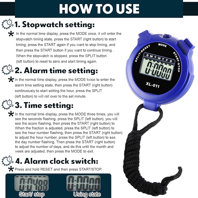 Kanayu 28 Pcs Multi Function Digital Stopwatch Timer Bulk Sports Stopwatch with Lanyard Date Time Alarm Timer for Coach Swimming Running Sports Train