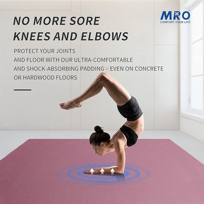 MRO Extra Large Yoga Mat, 12'x6'/9'x6'/7'x5'/6'x4' (9MM) Extra Wide and Thick Exercise Mats for Home Gym Workout, Non-Slip, Soft for Women and Men Fitness, Ideal for Barefoot Yoga, Pilates, stretching