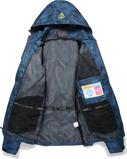 GIISAM Mens Windproof Jacket Waterproof Lightweight Mountain Sport Jacket for Men Hooded Windbreaker Raincoat