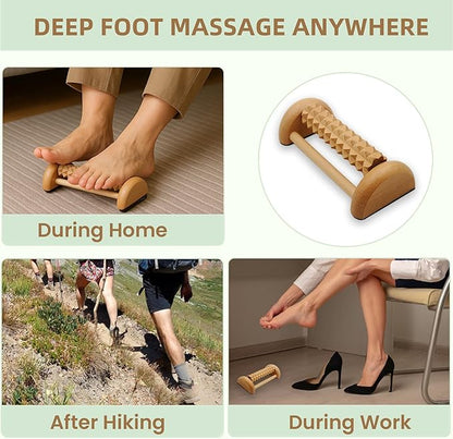 3Pcs Wooden Massage Tools，Lymphatic Drainage Massager ，Maderoterapia Kit for Deep Tissue，Muscle Pain Relief, Anti-Cellulite，Body Sculpting & Shaping，Foot Roller for Plantar Fasciitis